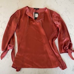 pink satin long sleeve